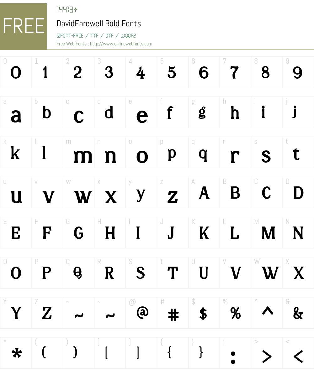 DavidFarewell Font Screenshots