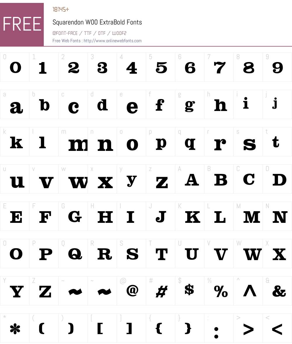 SquarendonW00-ExtraBold Font Screenshots