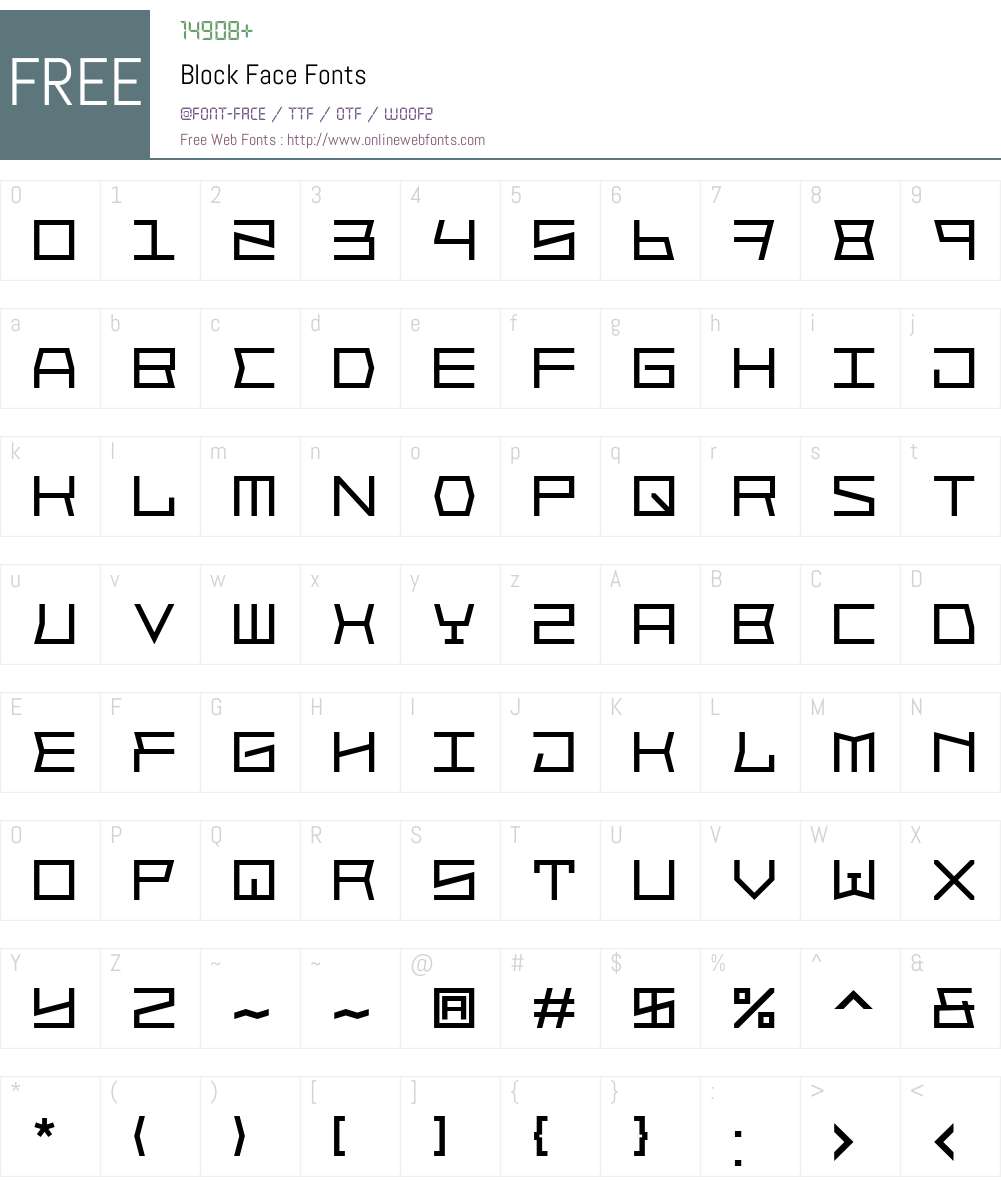 Block Face Font Screenshots
