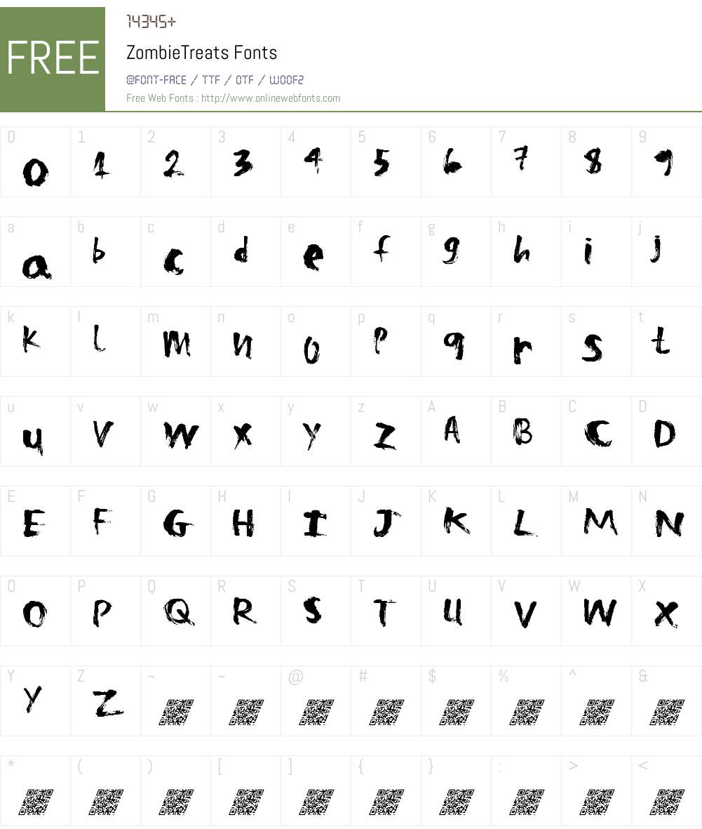 ZombieTreats Font Screenshots