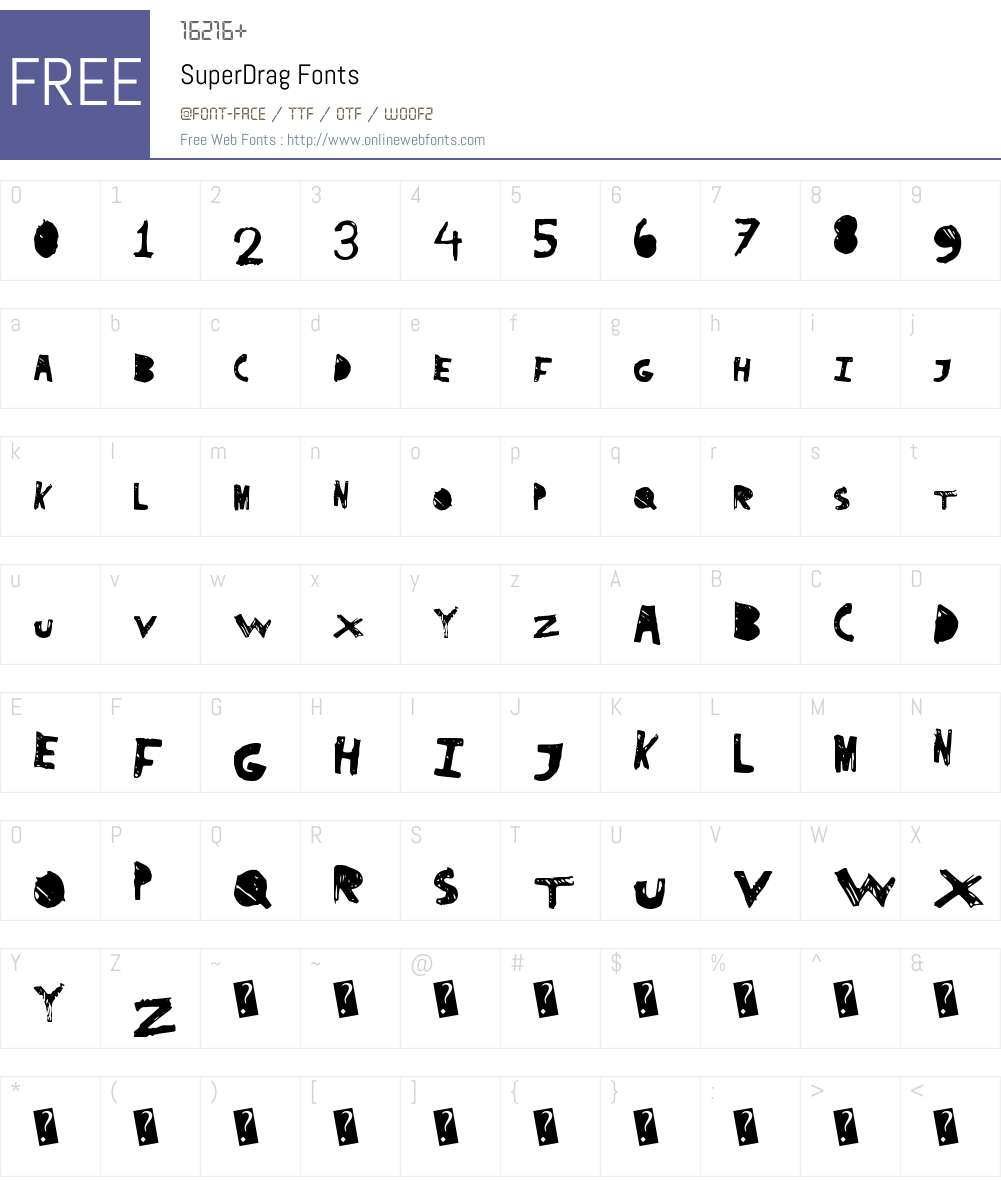 SuperDrag Font Screenshots
