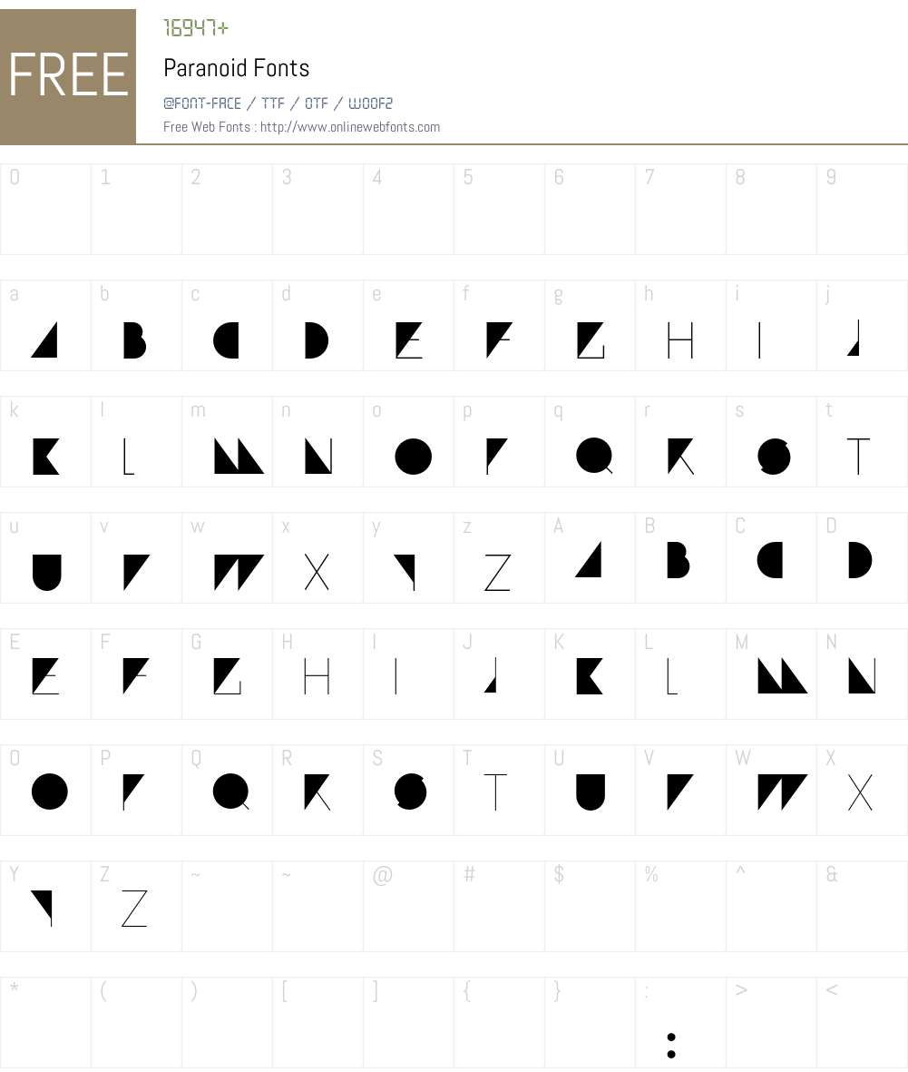 Paranoid Font Screenshots