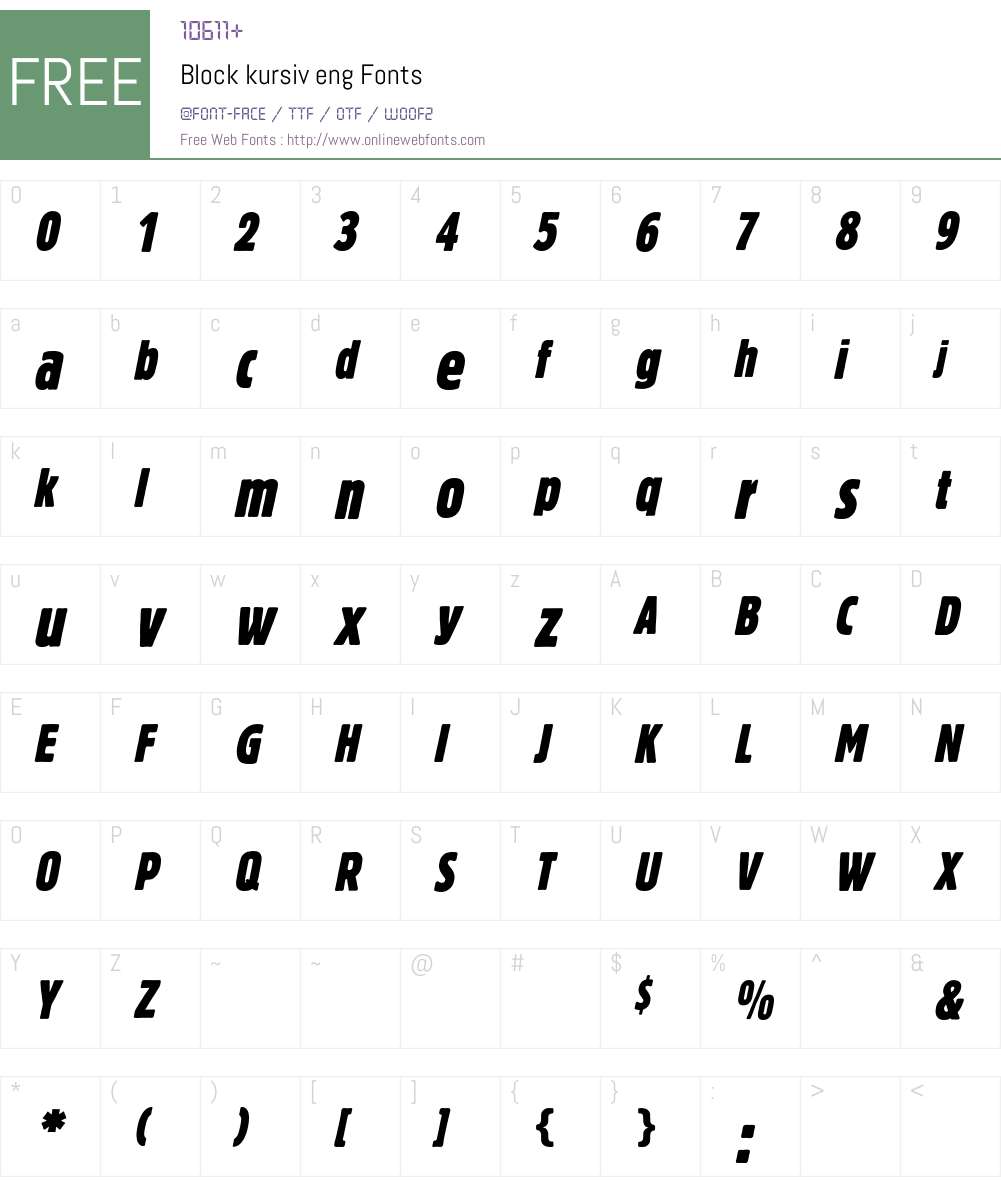 Block Berthold BQ Font Screenshots