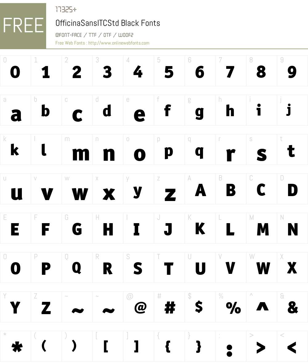 OfficinaSansITCStd Font Screenshots