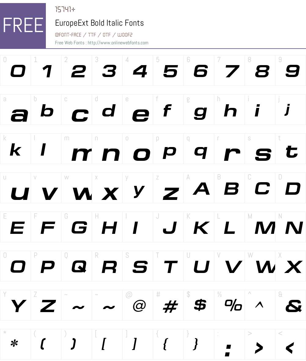 EuropeExt Font Screenshots