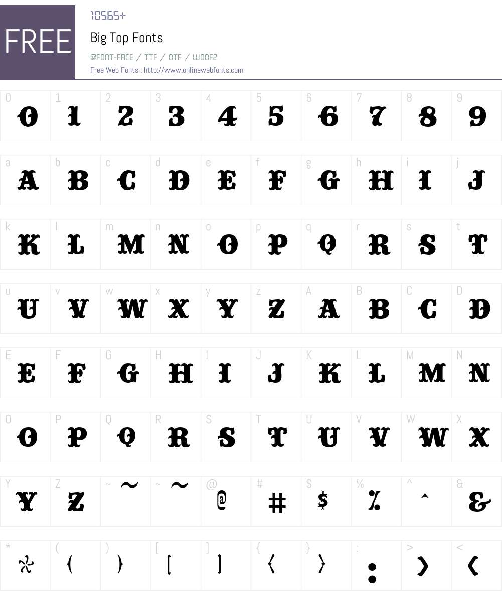 Big Top Font Screenshots