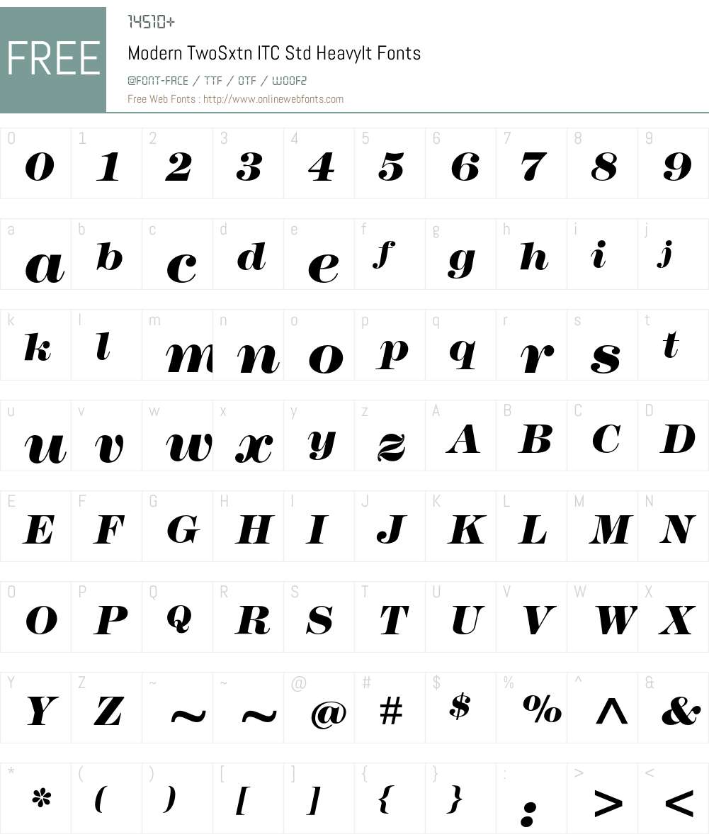 Modern TwoSxtn ITC Std Font Screenshots