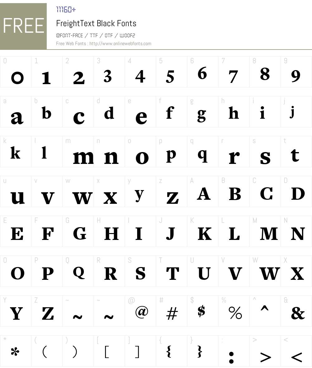 FreightText Font Screenshots