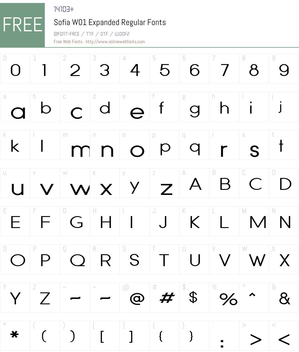 SofiaW01-ExpandedRegular Font Screenshots