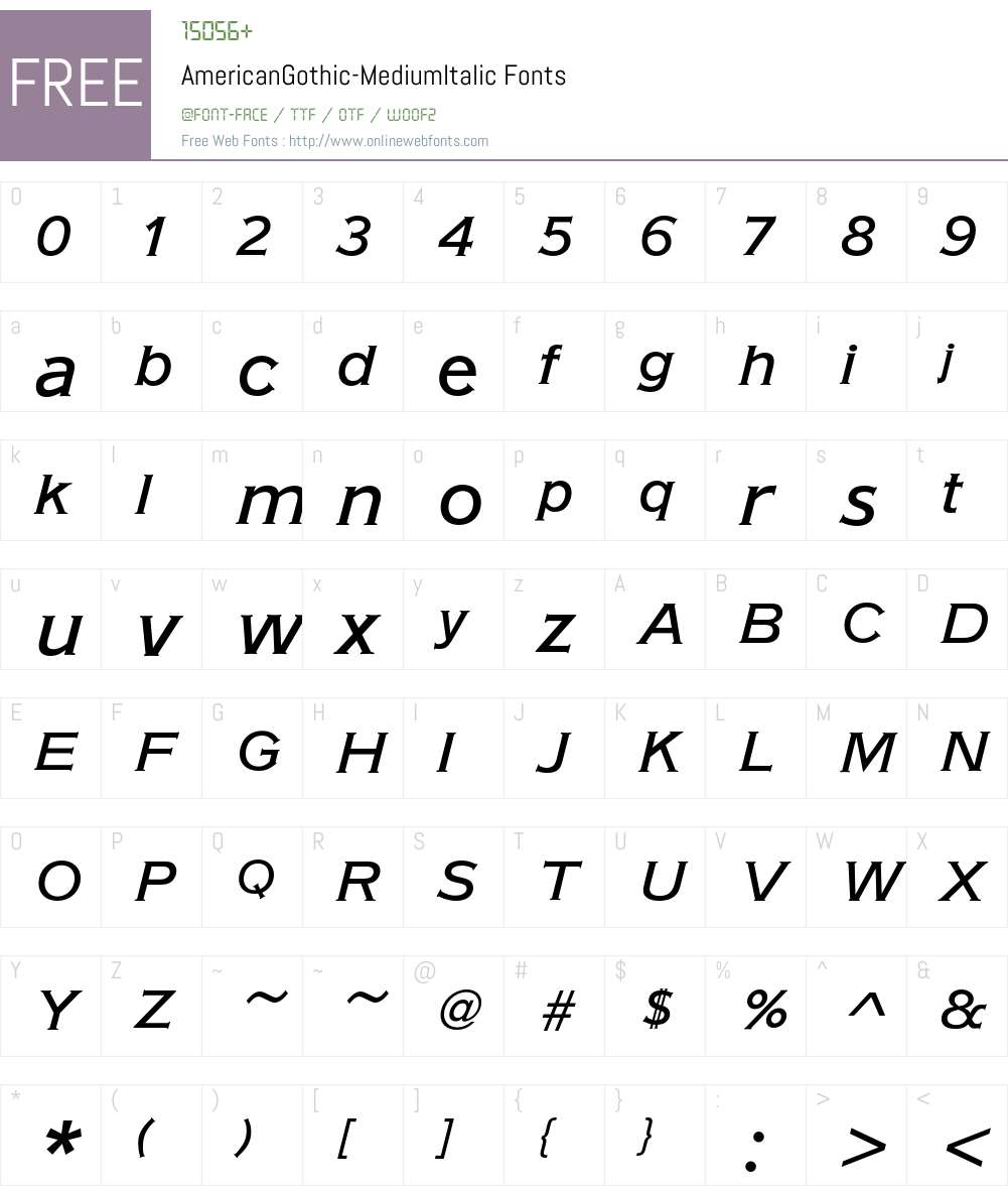 AmericanGothic Font Screenshots