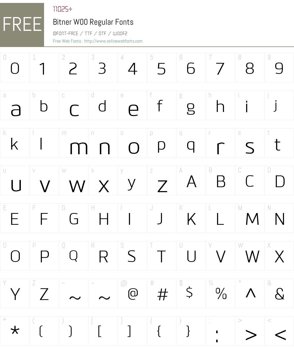 BitnerW00-Regular Font Screenshots