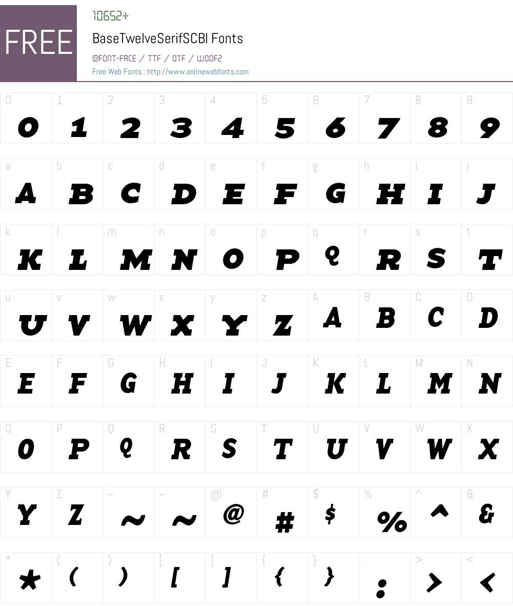 BaseTwelveSerifSCBI Font Screenshots