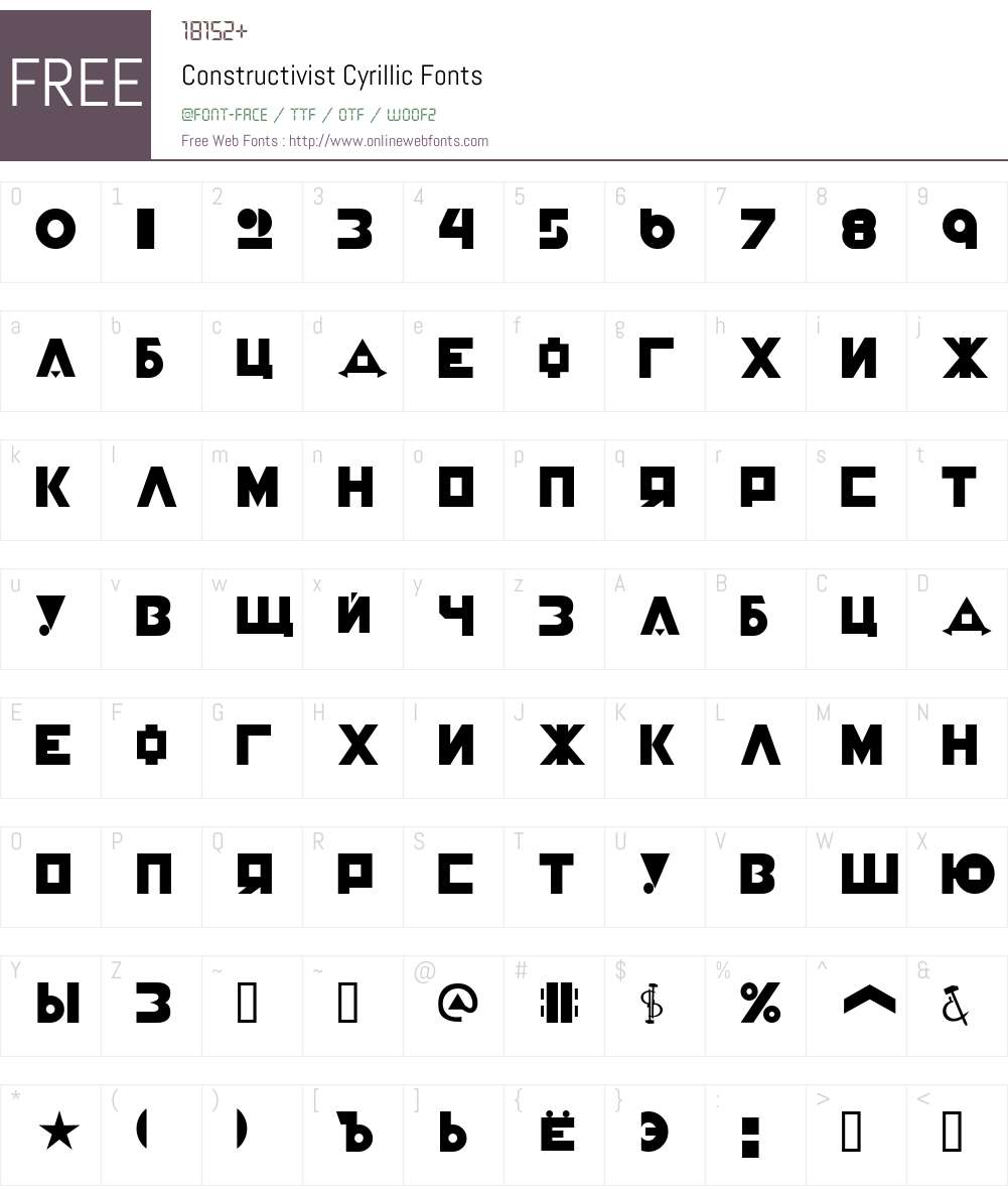 Constructivist Font Screenshots