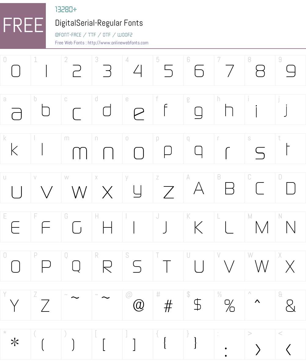DigitalSerial Font Screenshots