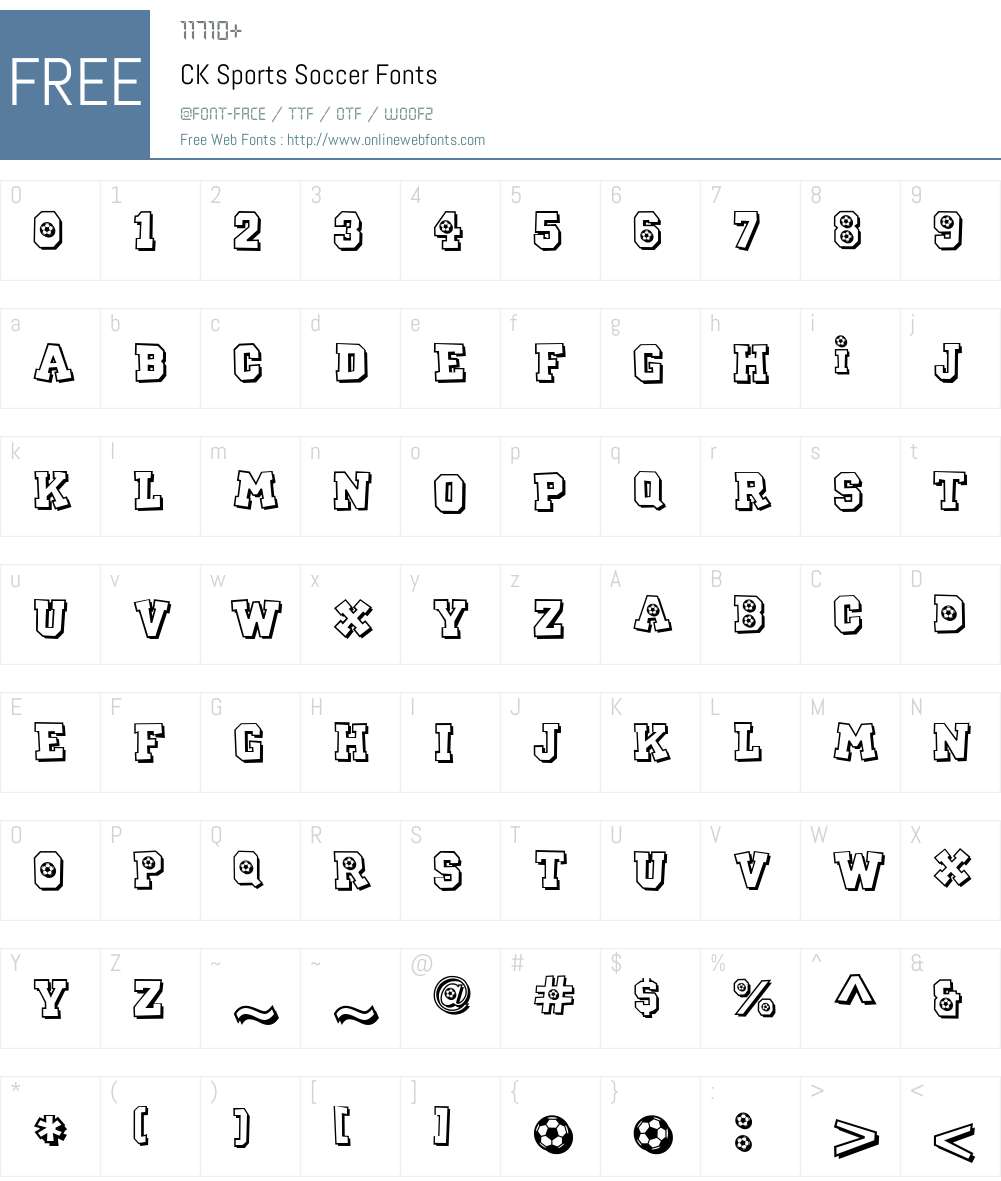 CK Sports Soccer Font Screenshots