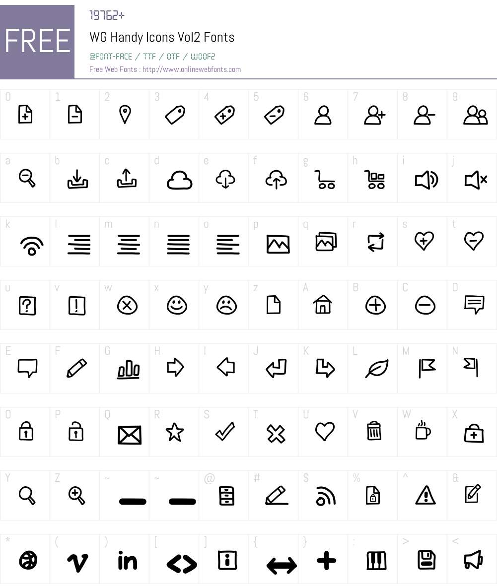 WG Handy Icons Vol2 Font Screenshots