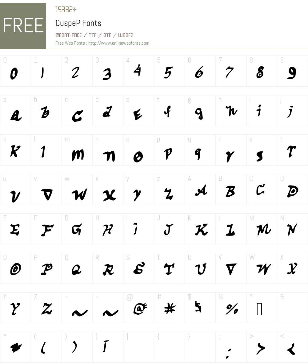 CuspeP Font Screenshots