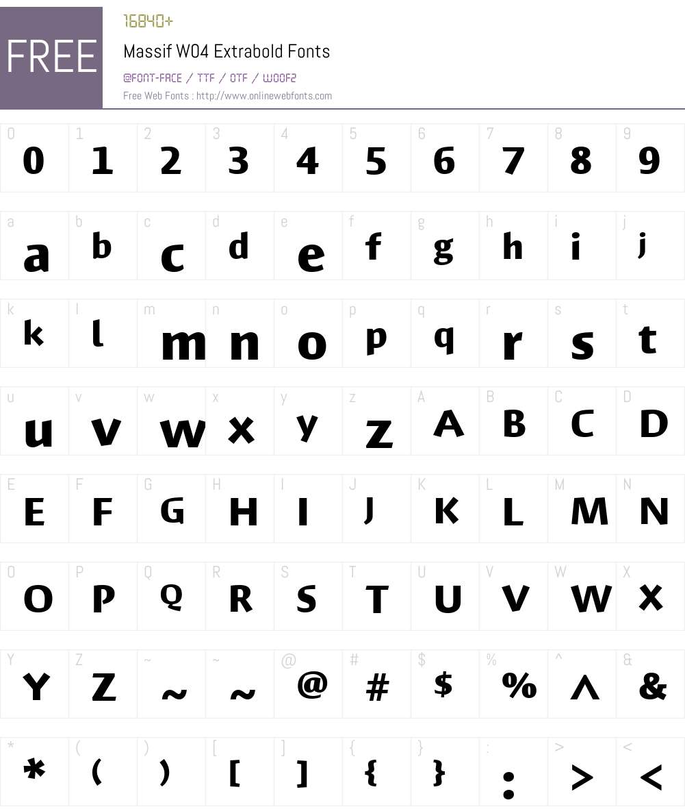 Massif Font Screenshots