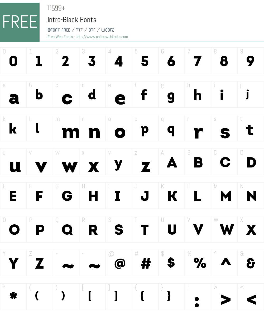 Intro Black Font Screenshots