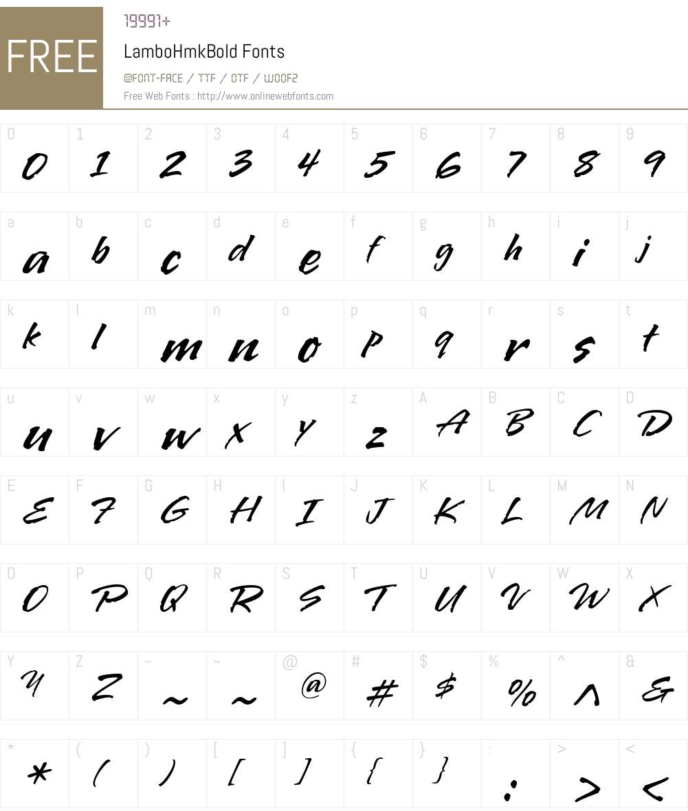 LamboHmkBold Font Screenshots