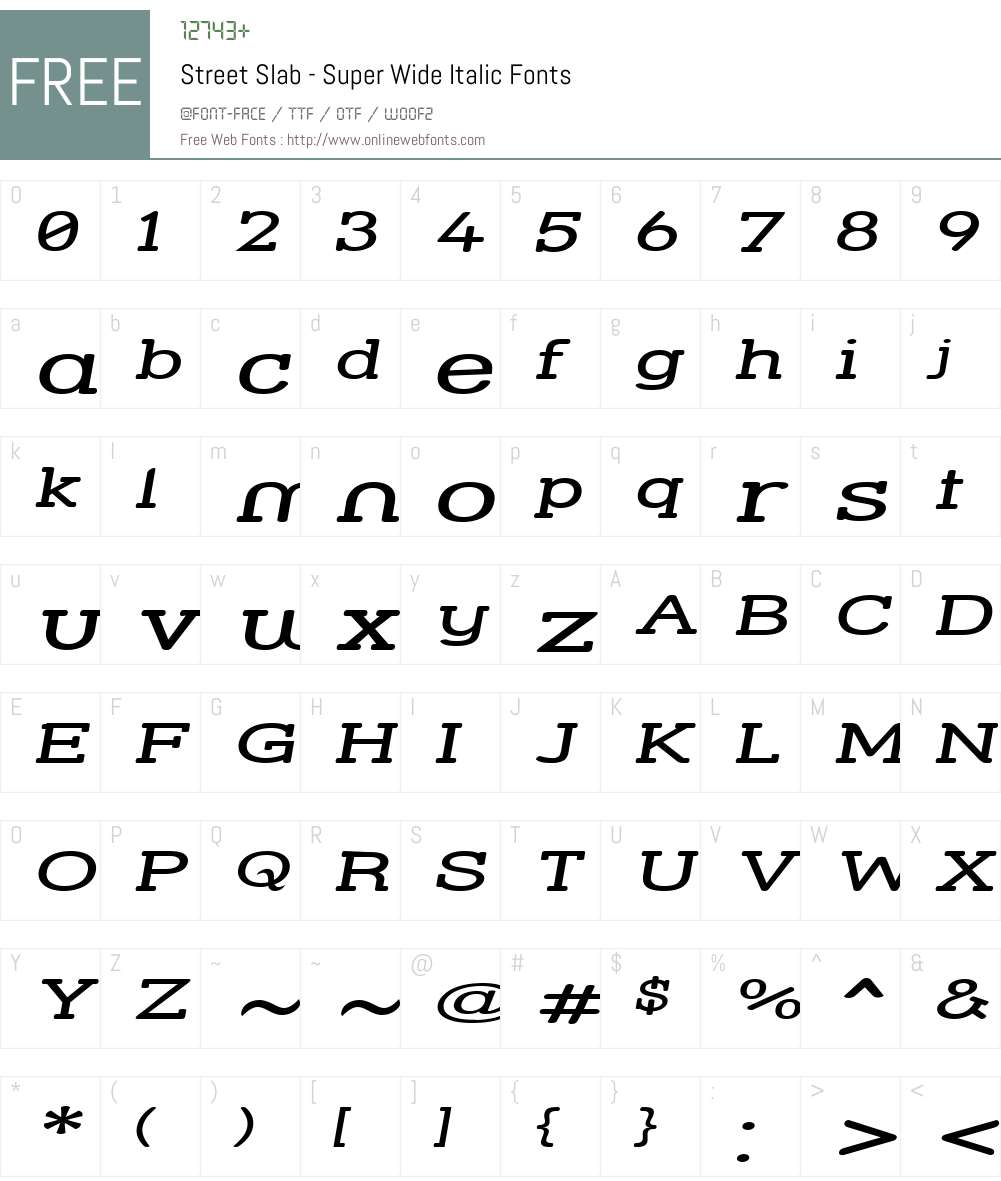 Street Slab - Super Wide Font Screenshots
