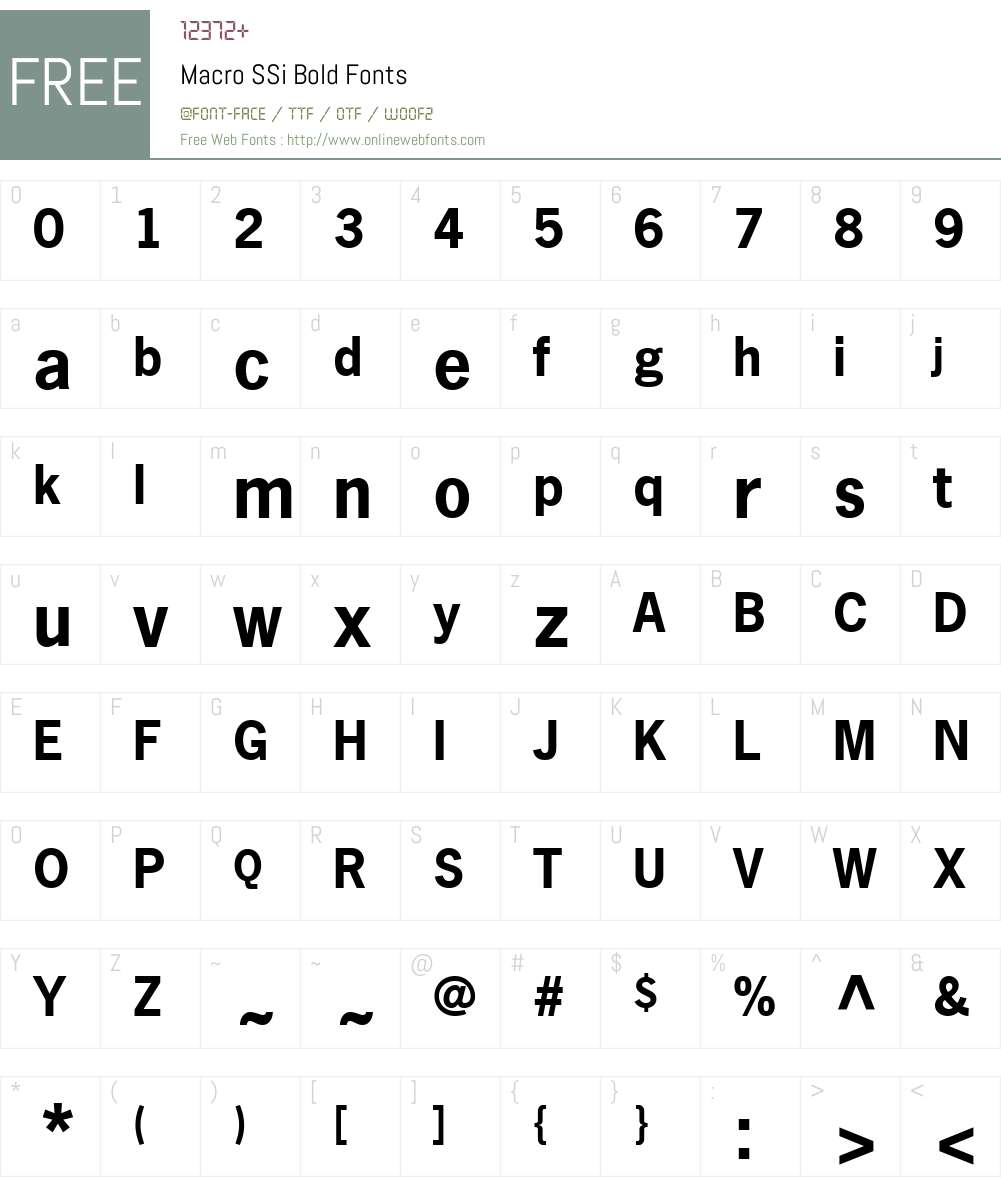 Macro SSi Font Screenshots