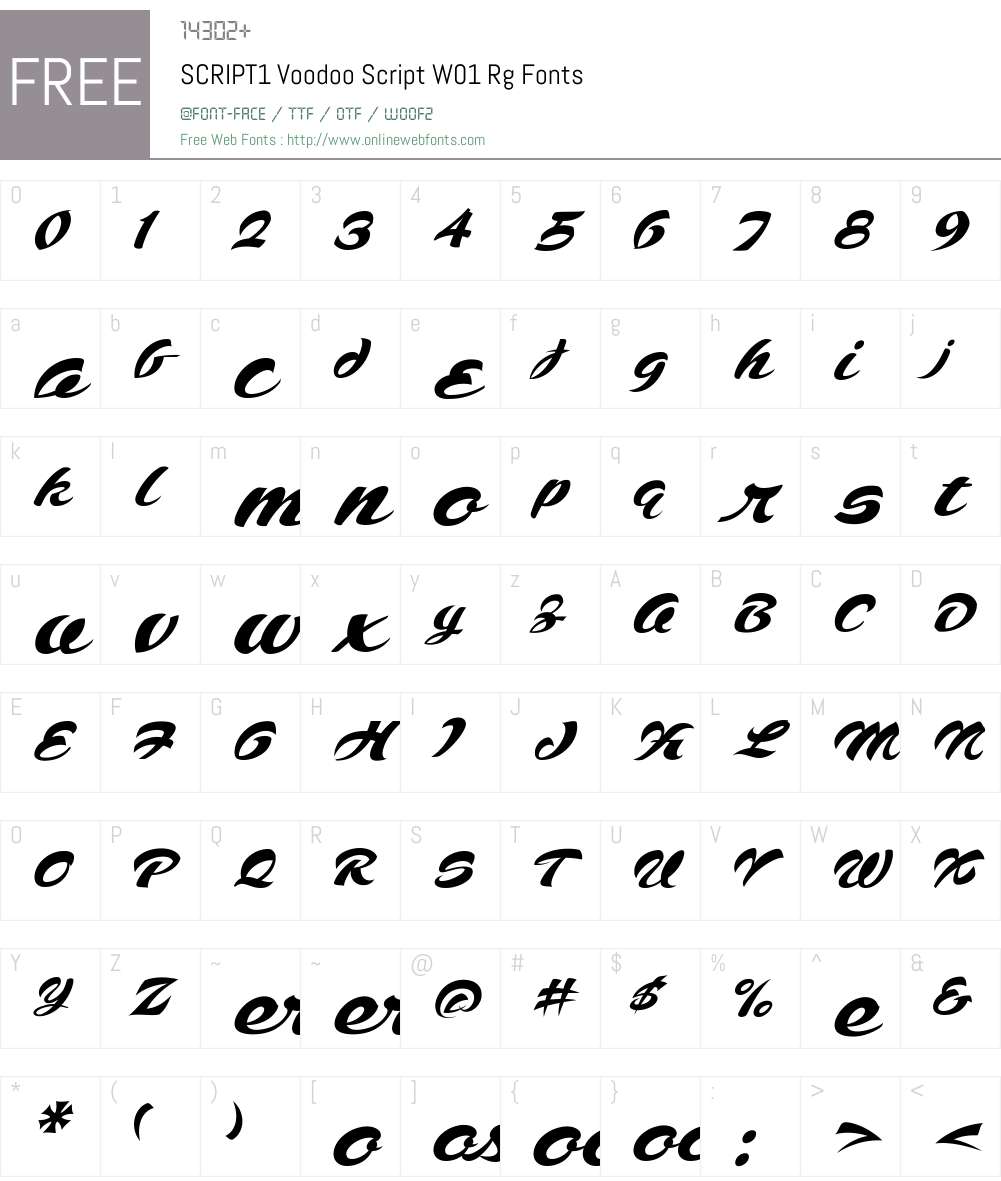 SCRIPT1VoodooScriptW01-Rg Font Screenshots