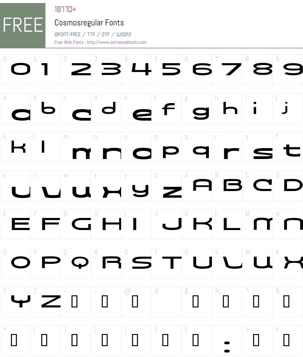 Cosmosregular Font Screenshots
