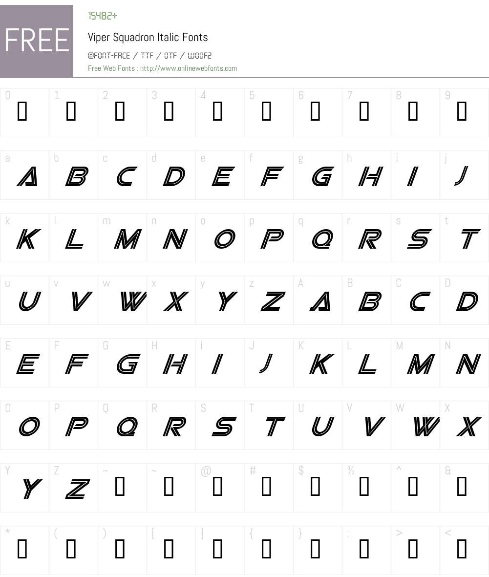 Viper Squadron Font Screenshots