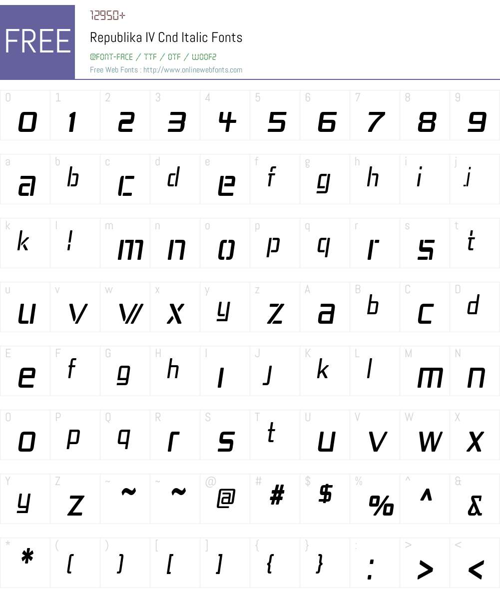 Republika IV Cnd Font Screenshots