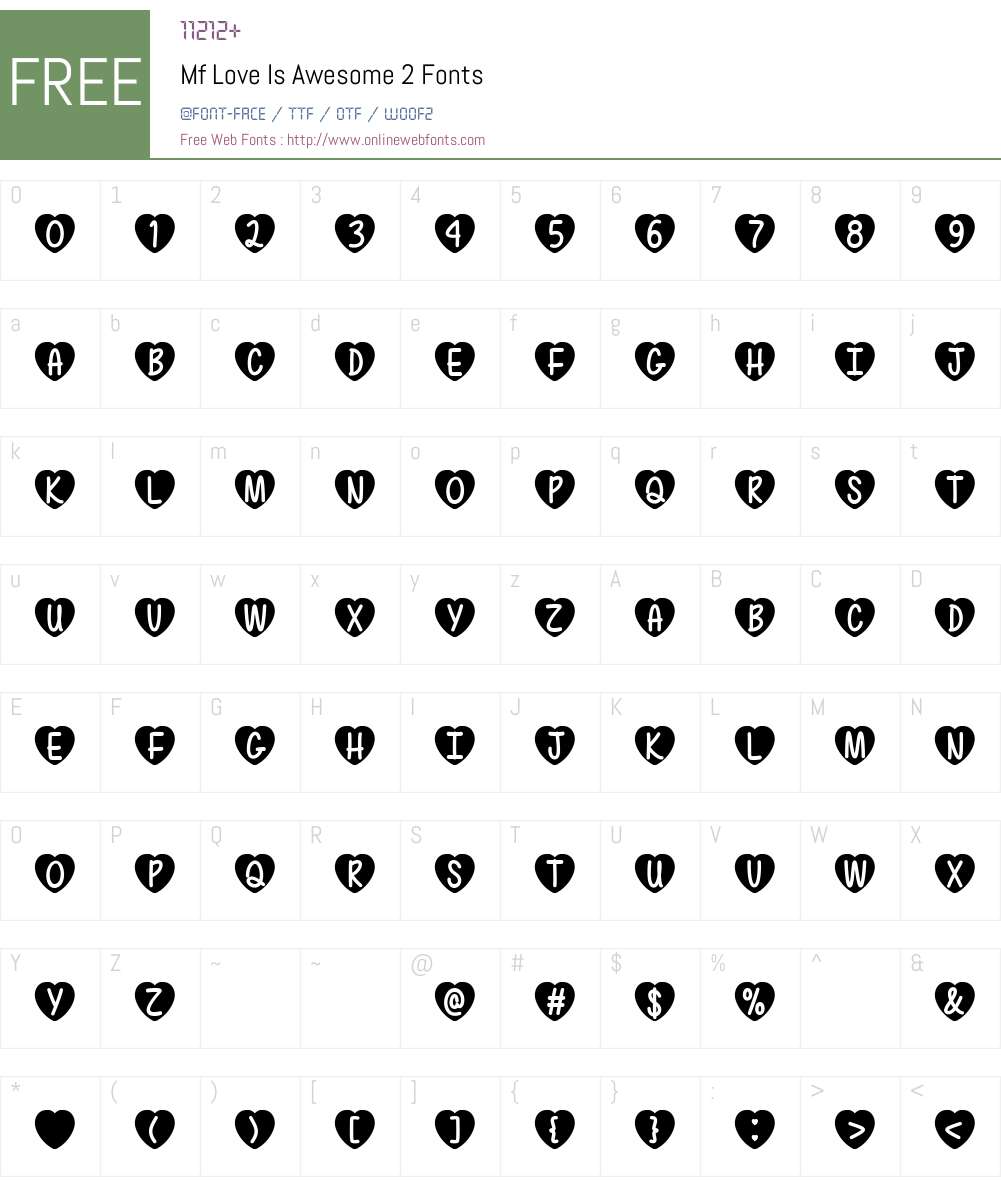 Mf Love Is Awesome 2 Font Screenshots