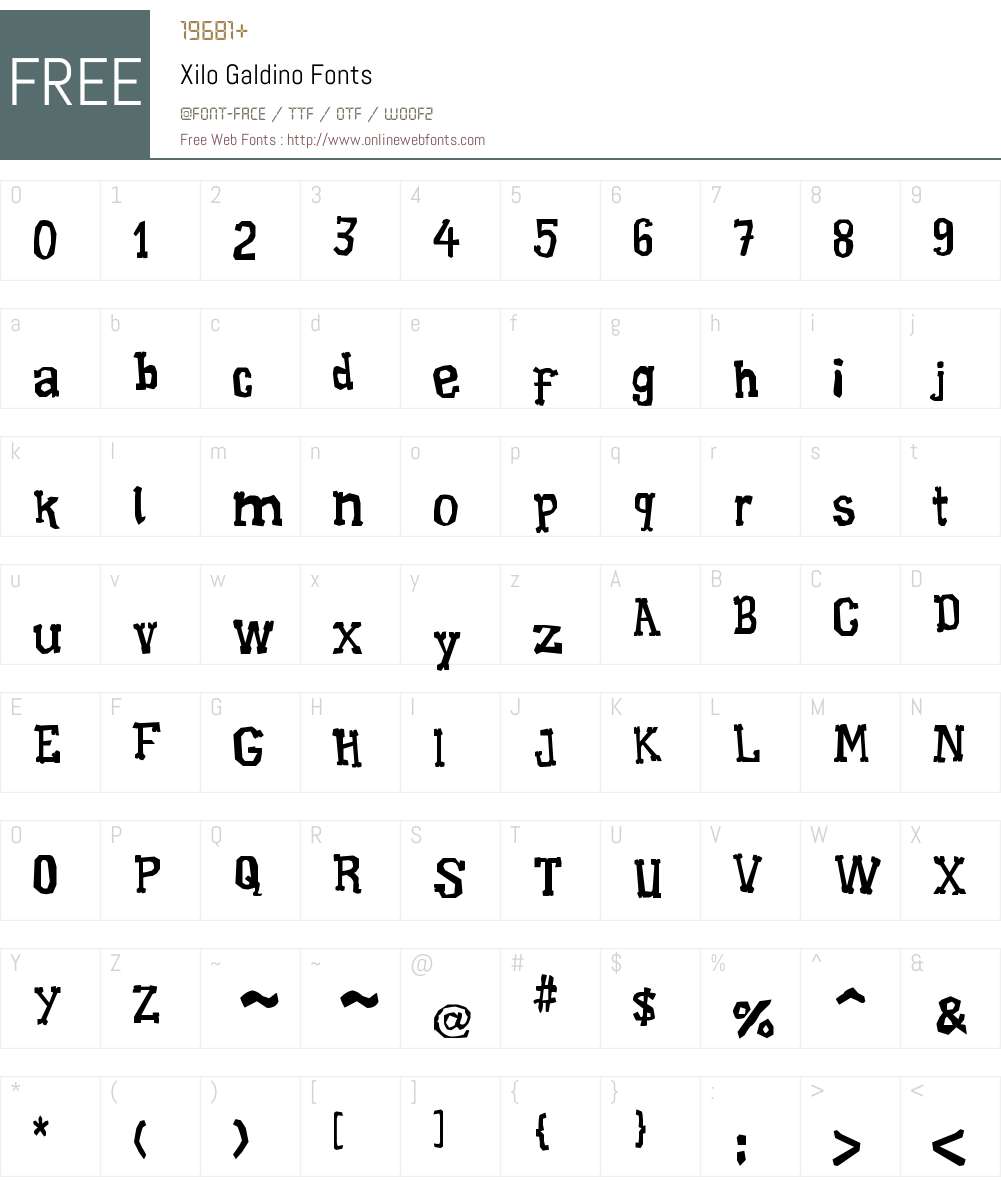 Xilo Galdino Font Screenshots