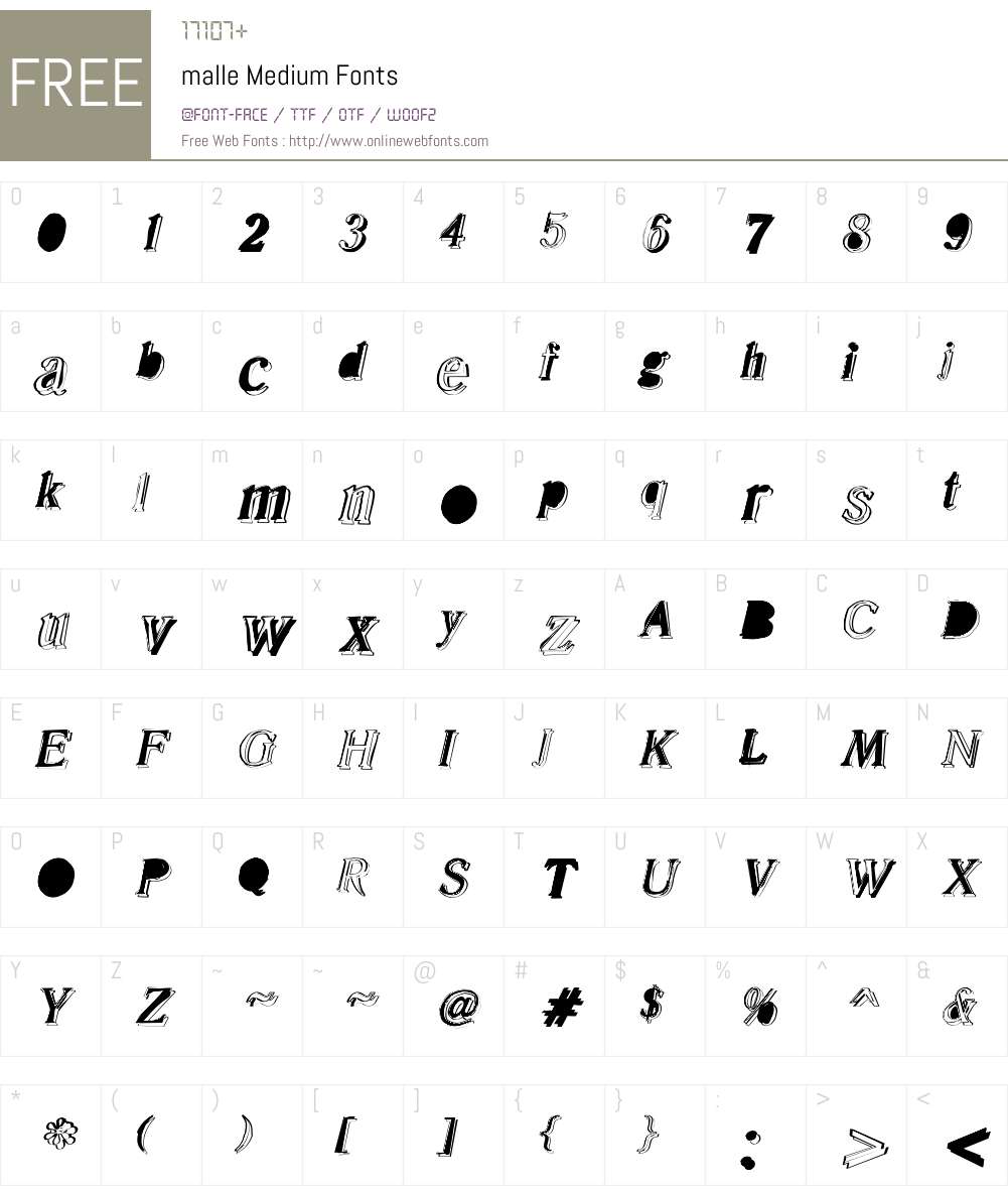 malle Font Screenshots