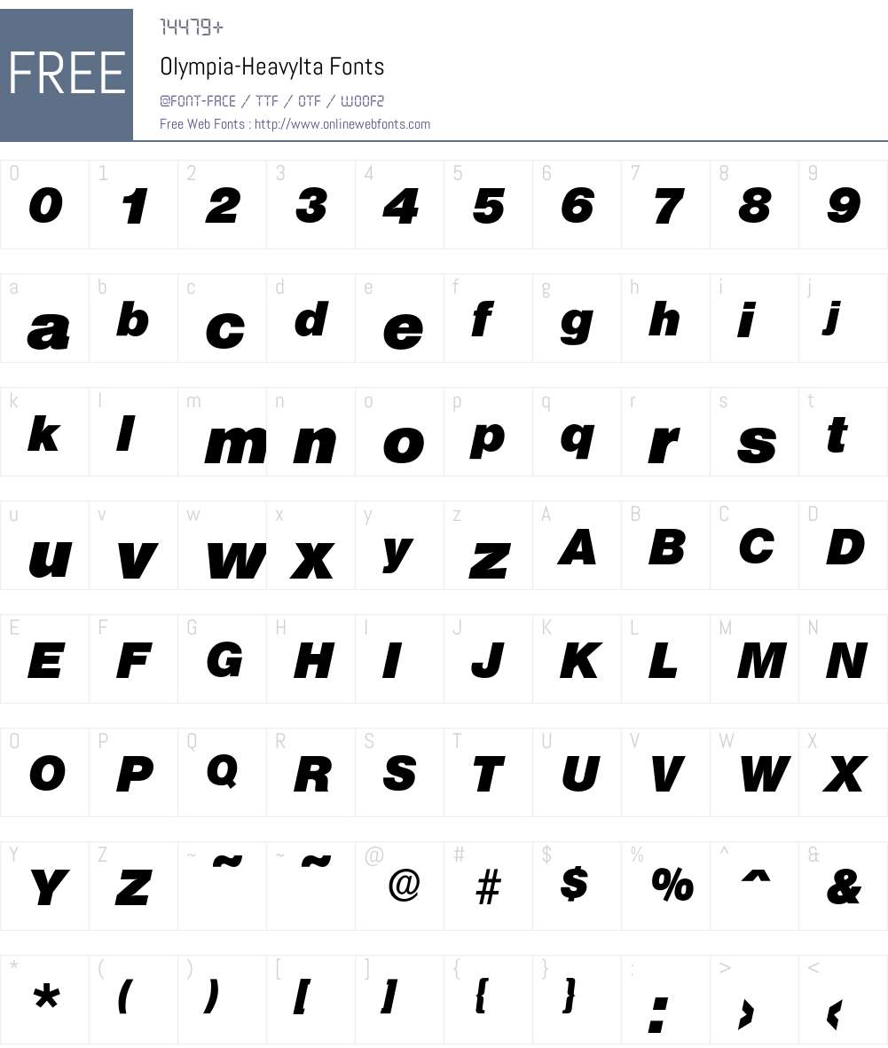 Olympia-HeavyIta Font Screenshots