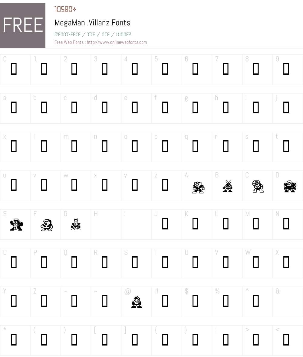 MegaMan Font Screenshots