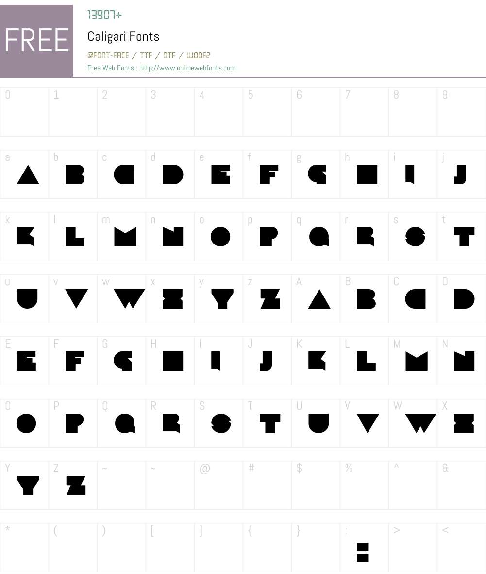 Caligari Font Screenshots