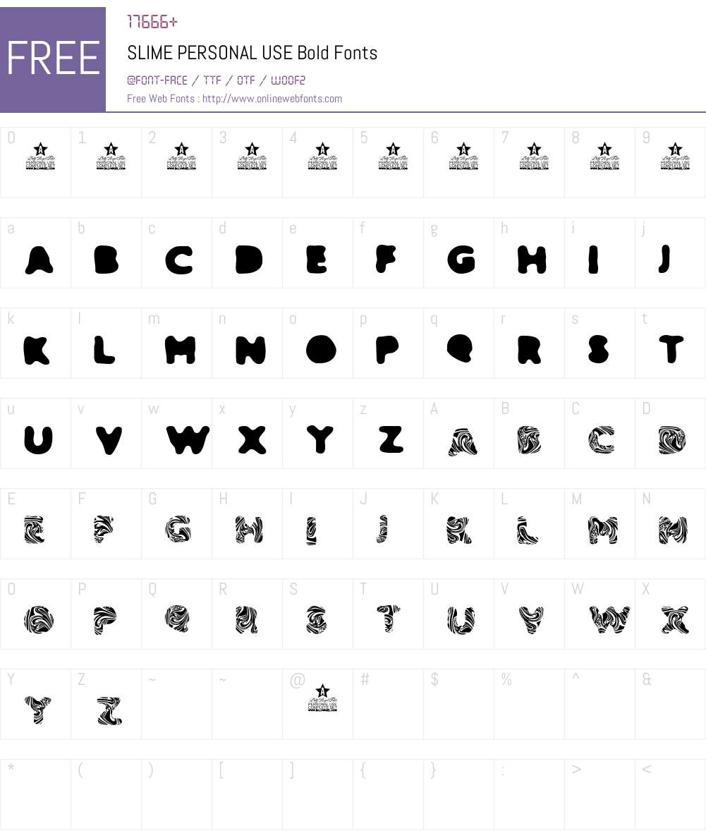 SLIME PERSONAL USE Bold 1.000 Fonts Free Download - OnlineWebFonts.COM