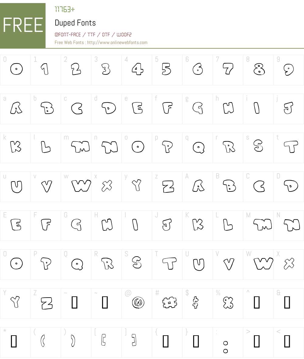 Duped Font Screenshots