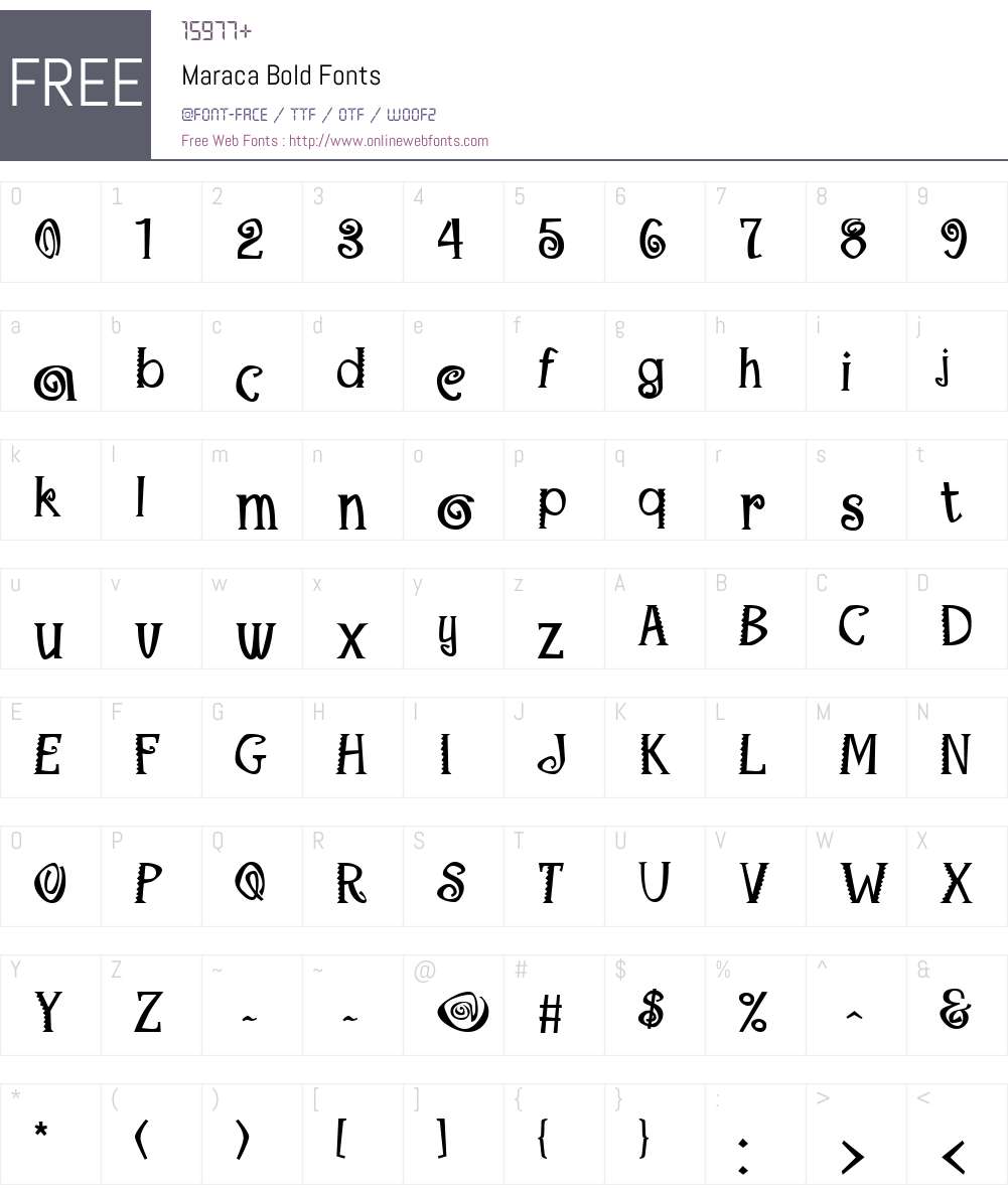 Maraca Font Screenshots