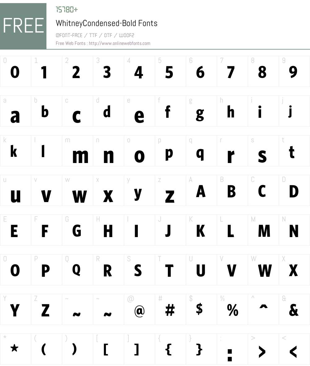 WhitneyCondensed Font Screenshots