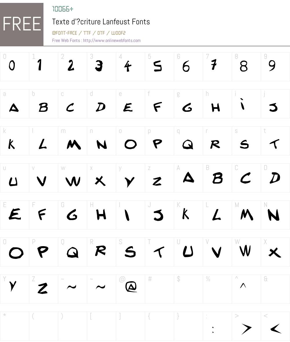 Texte d'?criture Lanfeust Font Screenshots
