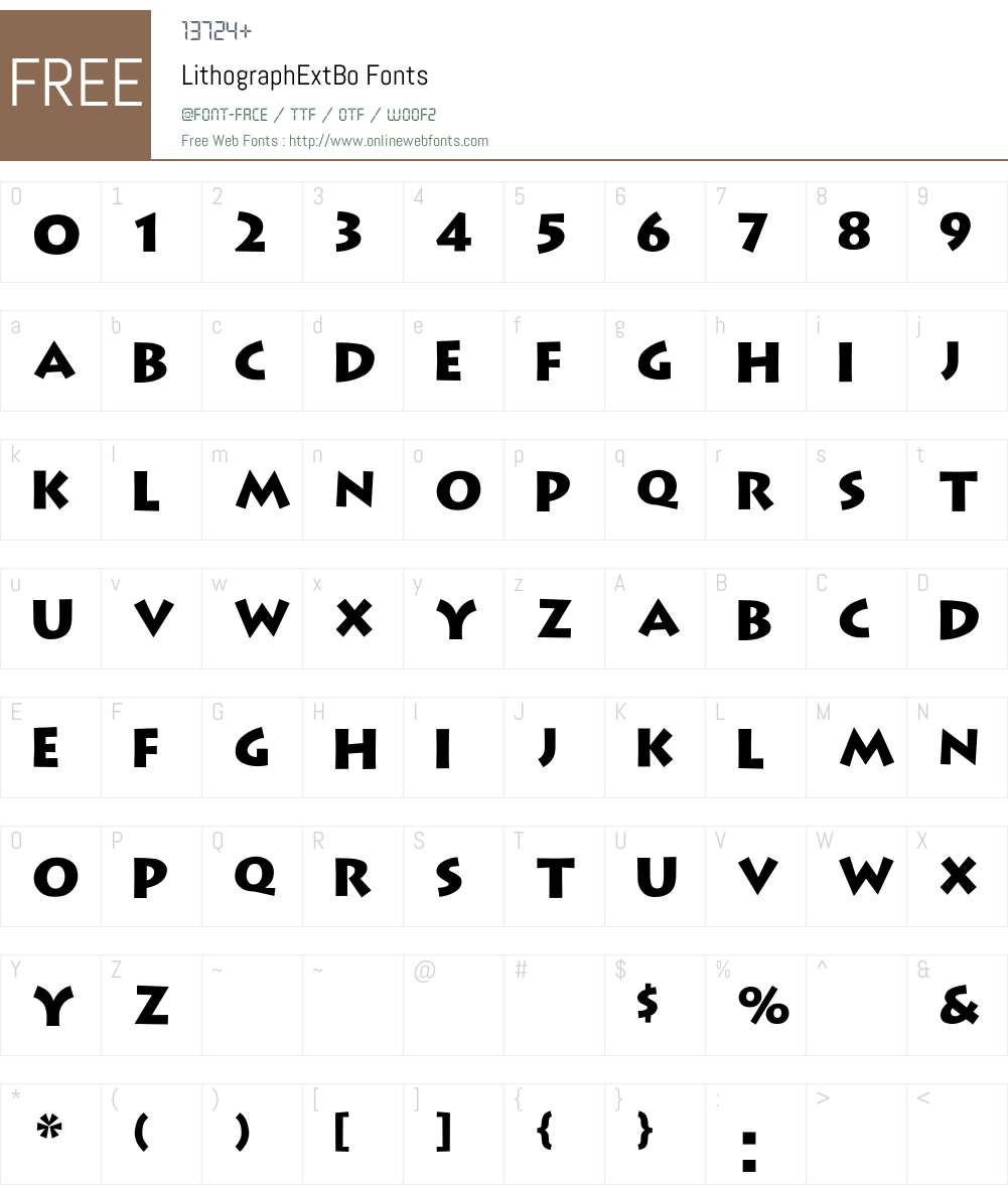 LithographExtBo Font Screenshots