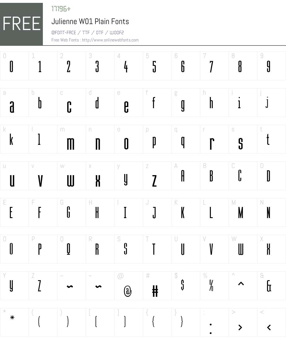 JulienneW01-Plain Font Screenshots