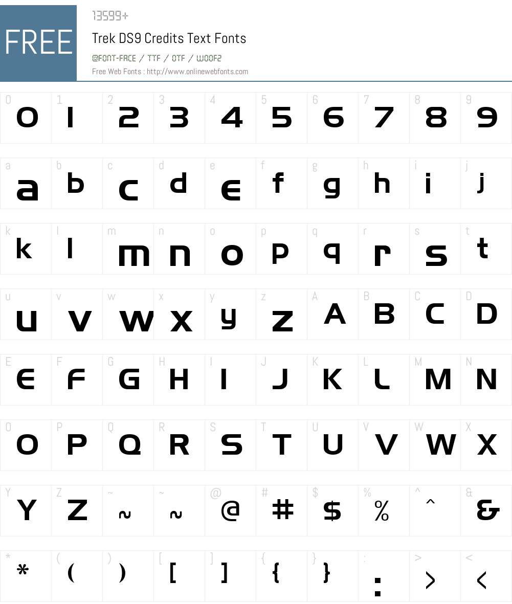 Trek Font Screenshots