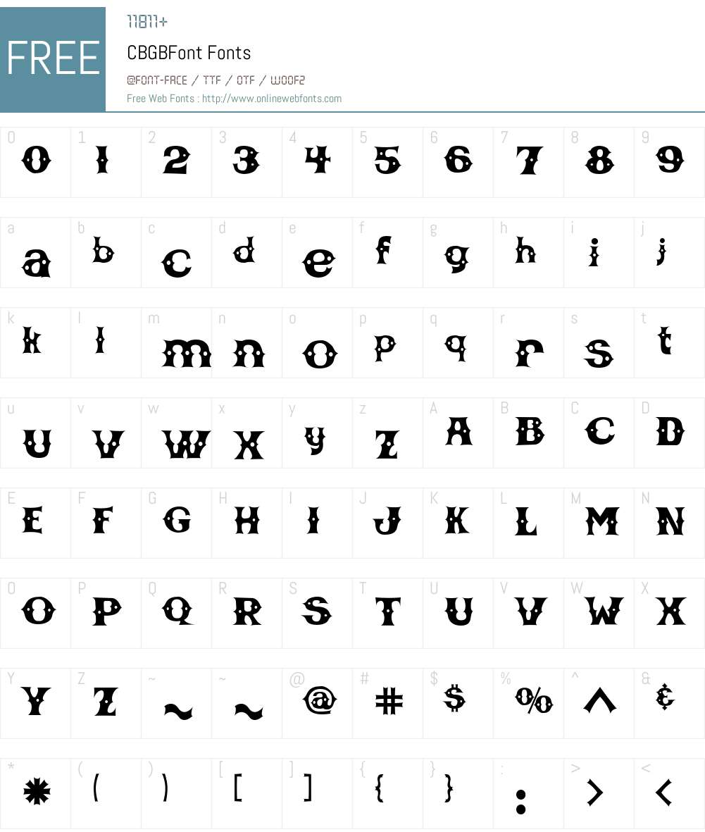 CBGBFont Font Screenshots