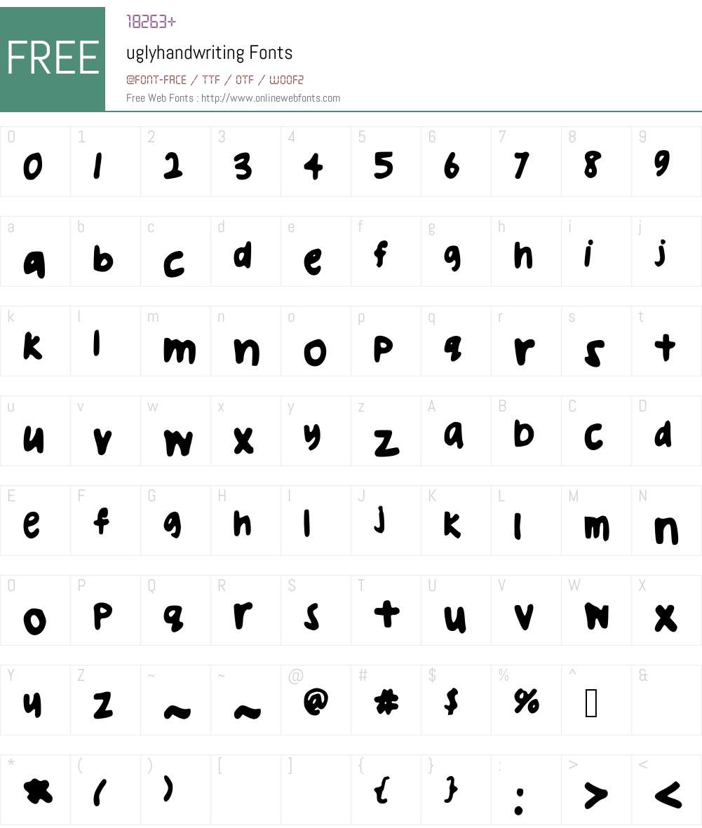 uglyhandwriting Font Screenshots