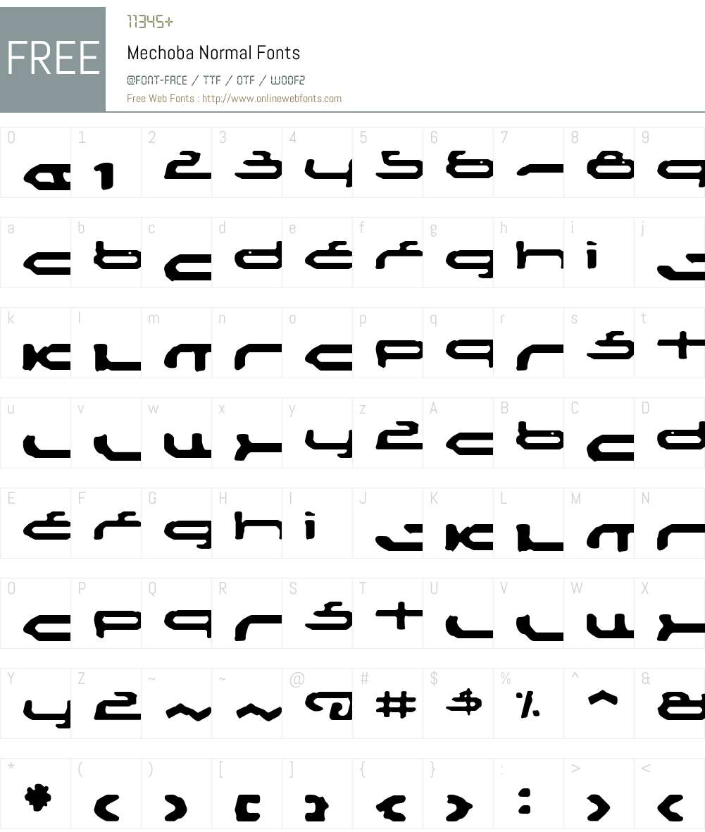 Mechoba Font Screenshots