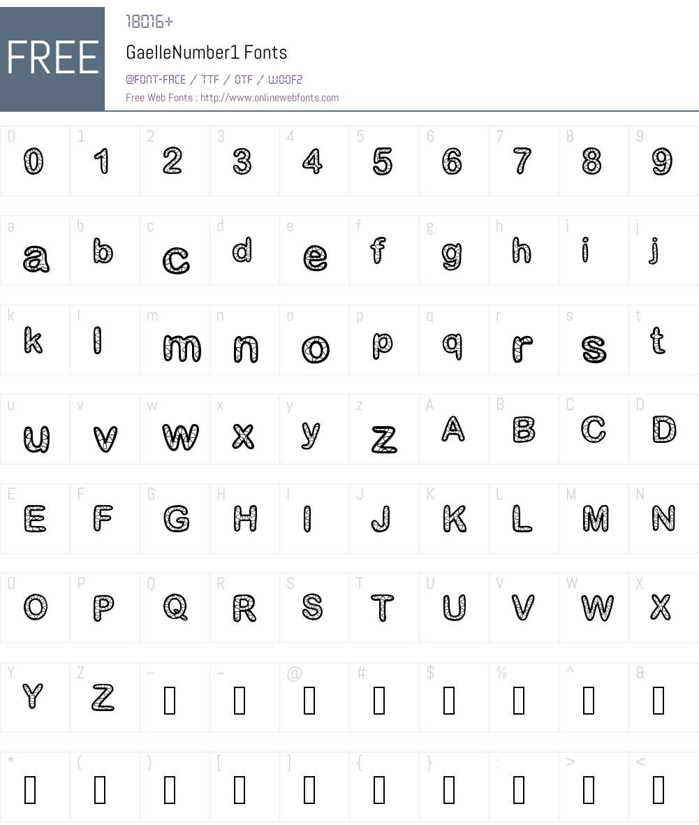 GaelleNumber1 Font Screenshots
