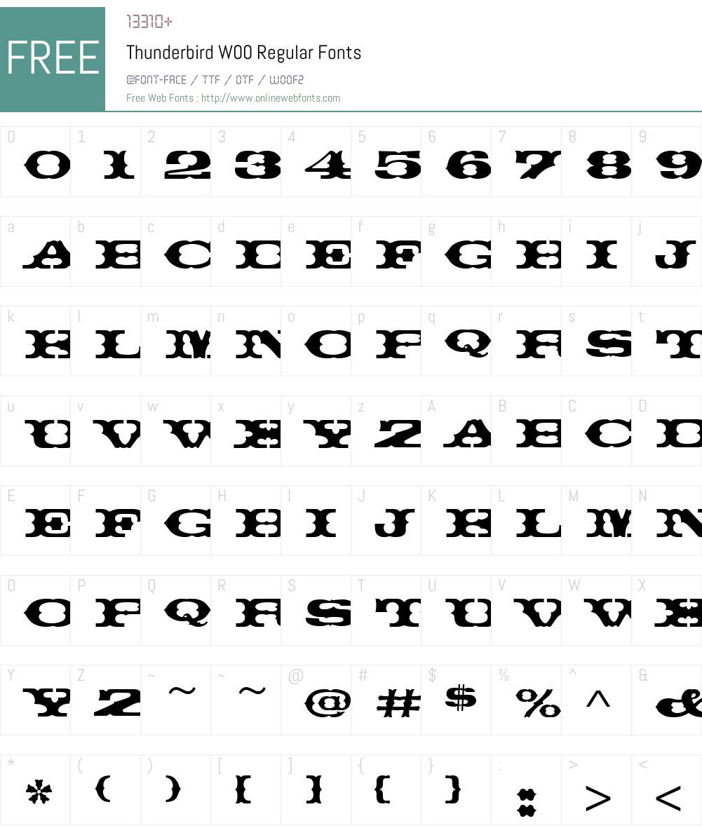 ThunderbirdW00-Regular Font Screenshots