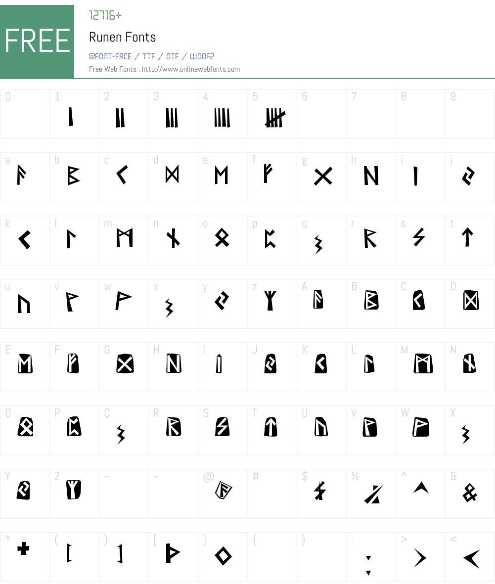 Runen Font Screenshots